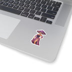 Mushroom Lady Kiss-Cut Sticker — Purple Fairycore Vinyl Sticker for Laptops & Journals