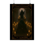 The Lovers Tarot Ethereal Satin Poster Art Print, Dark Romance Wall Decor, Gothic Home Decoration, Occult Aesthetic Wall Art
