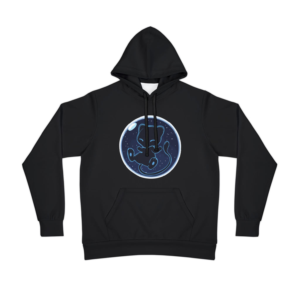 Dark Bubble Mew- Celestial Moon Frog Hoodie — Cosmic Amphibian Graphic Athletic Hoodie