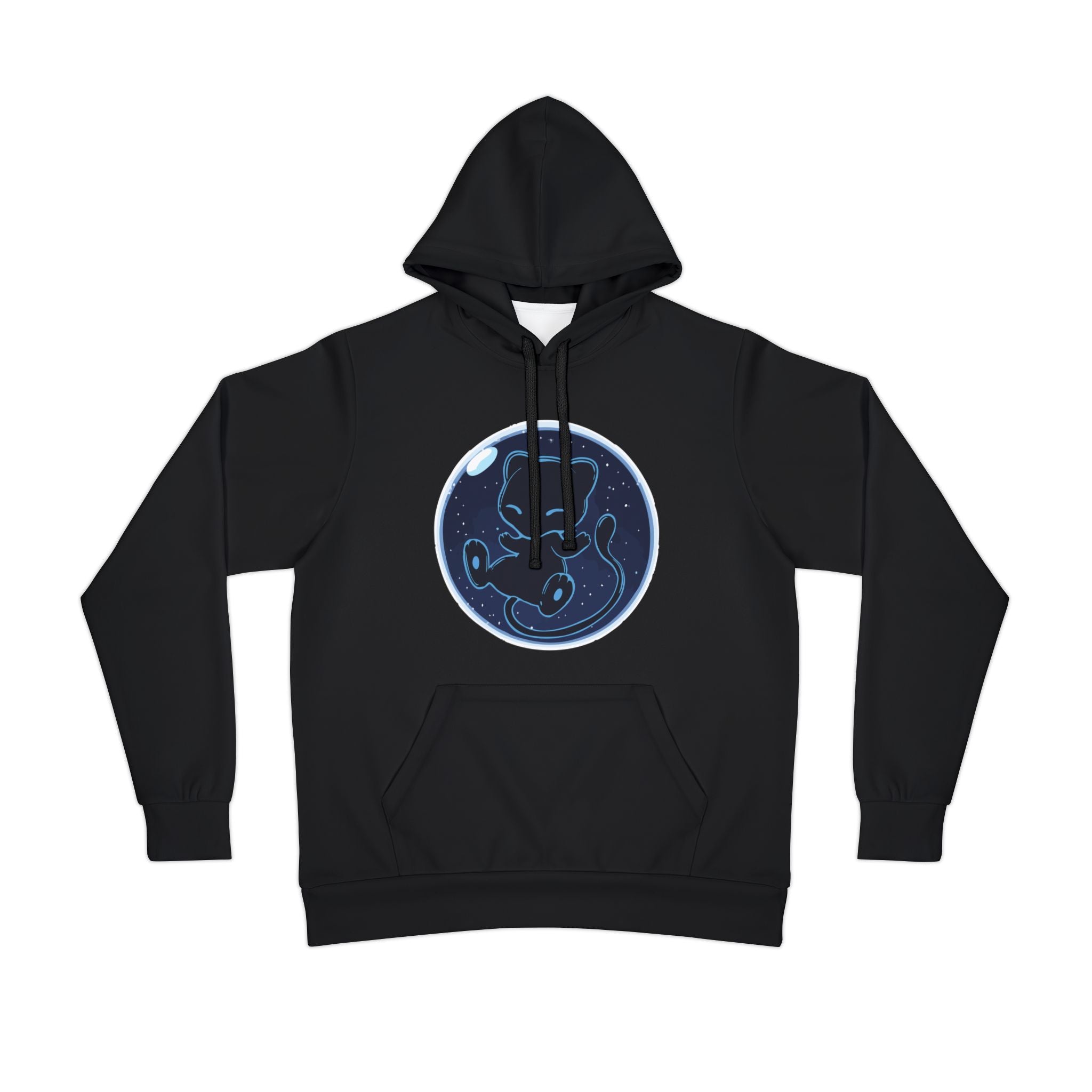 Dark Bubble Mew- Celestial Moon Frog Hoodie — Cosmic Amphibian Graphic Athletic Hoodie