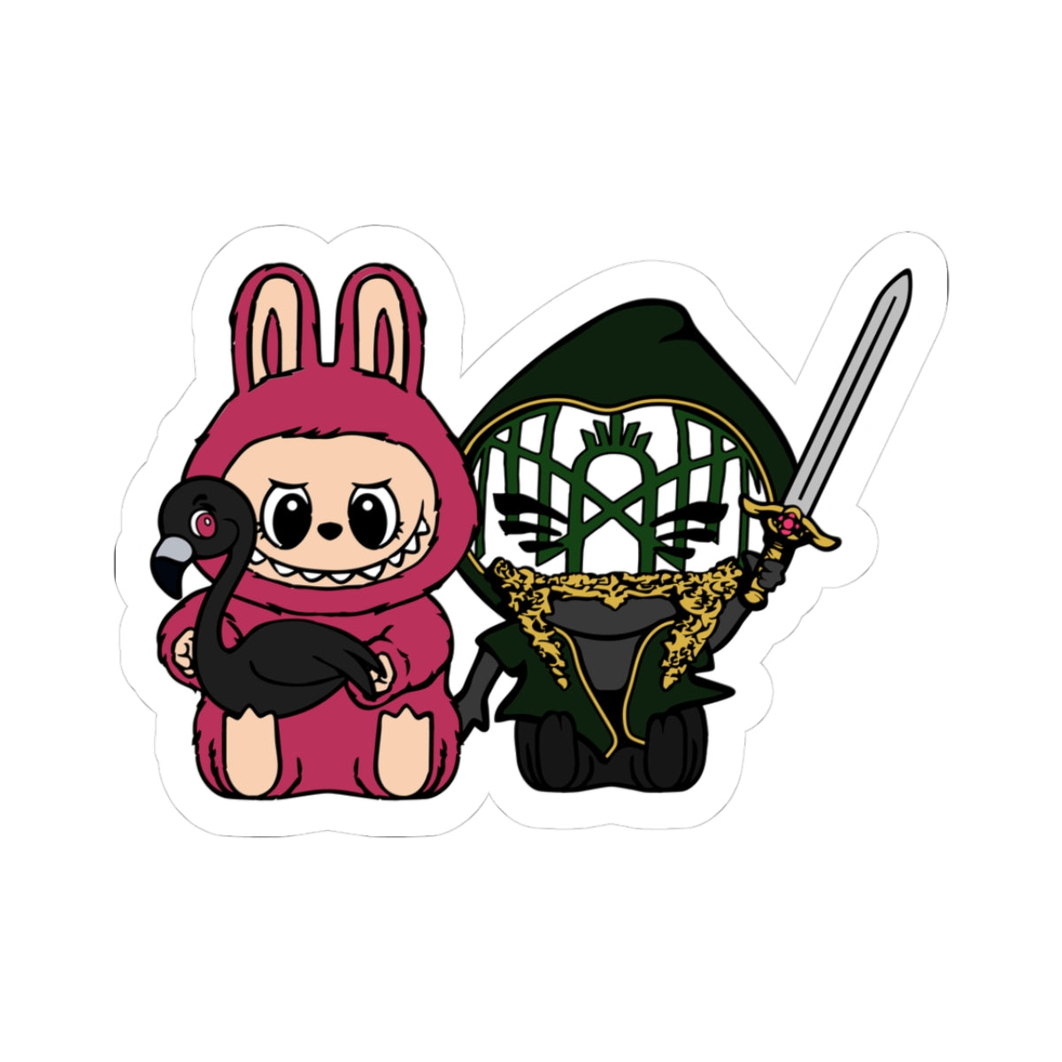 Labubu chibi Band member Jerry-Cut Stickers for Laptop, Planner, or Phone, Fun Gift for Kids and Teens, Easter, Halloween, & Celebrations