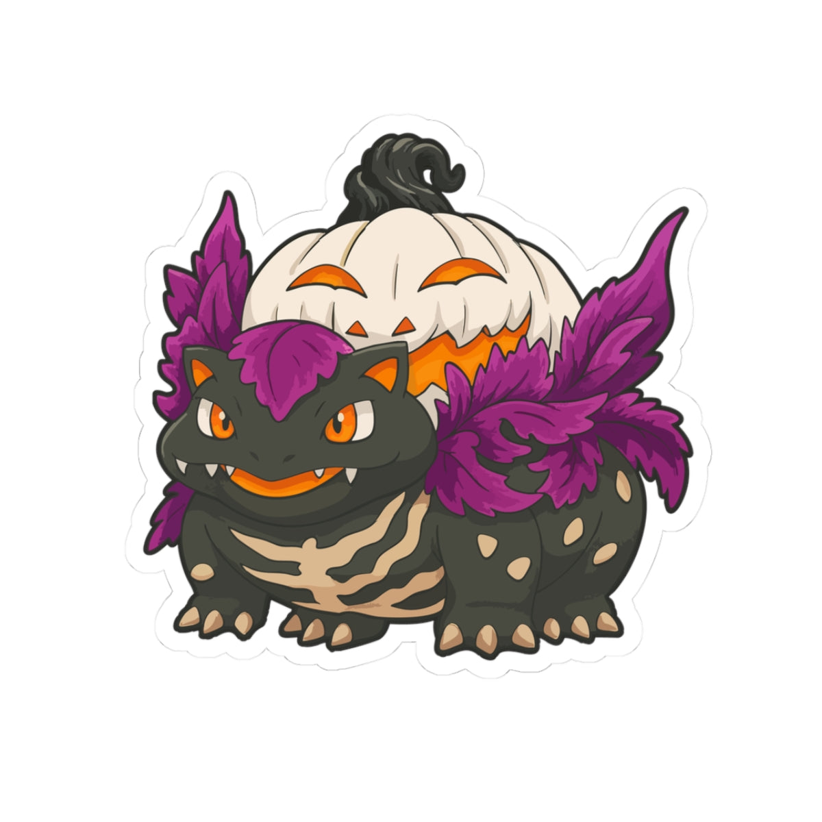 Evolution-Halloween Pumpkin Monster-Themed Kiss-Cut Stickers, Cute Monster Design for Trick or Treaters, Laptop Decor, Party Favors, Fun Gifts