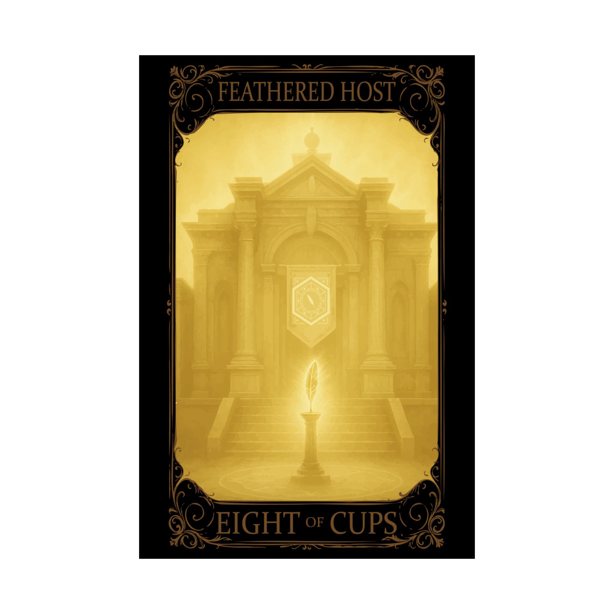 Elegant Tarot Card Print - Feathered Host Eight of Cups, Wall Art, Home Decor, Spiritual Gift, Mystic Decoration, Gallery Wall