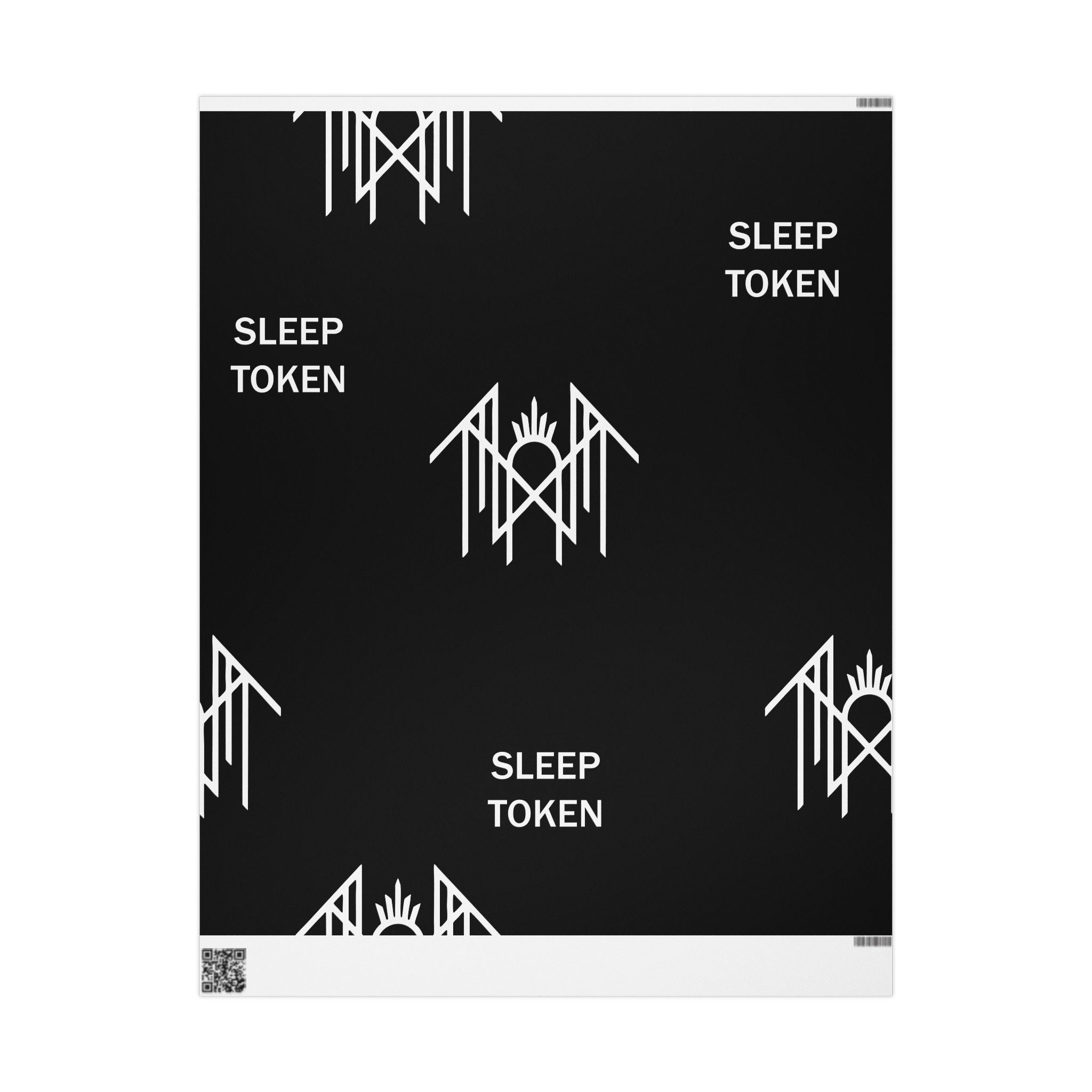 Wrapping Paper — Minimal Black "SLEEP TOKEN" Logo Gift Wrap