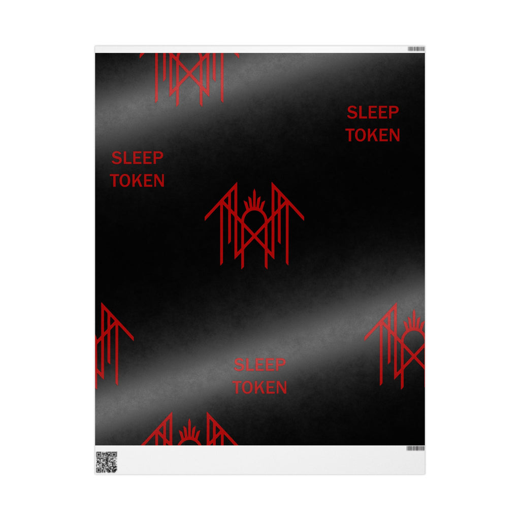 Black & Red Spider Pattern Wrapping Paper Roll — Gothic Gift Wrap for Halloween & Fans