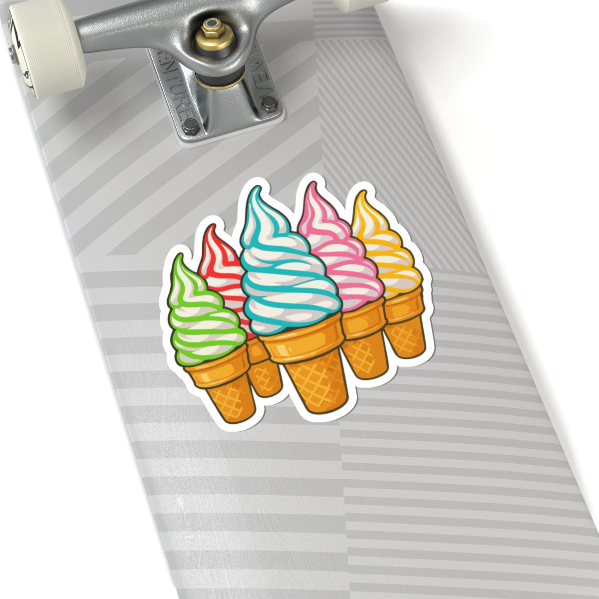 90's Colorful Soft Serve Ice Cream Sticker Pack — Cute Kiss-Cut Vinyl Decal