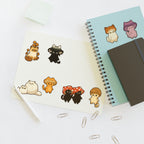 Mushroom Cat Sticker Sheet — Cute Kawaii Mushroom Cats Planner Stickers