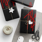 Black & Red Spider Pattern Wrapping Paper Roll — Gothic Gift Wrap for Halloween & Fans