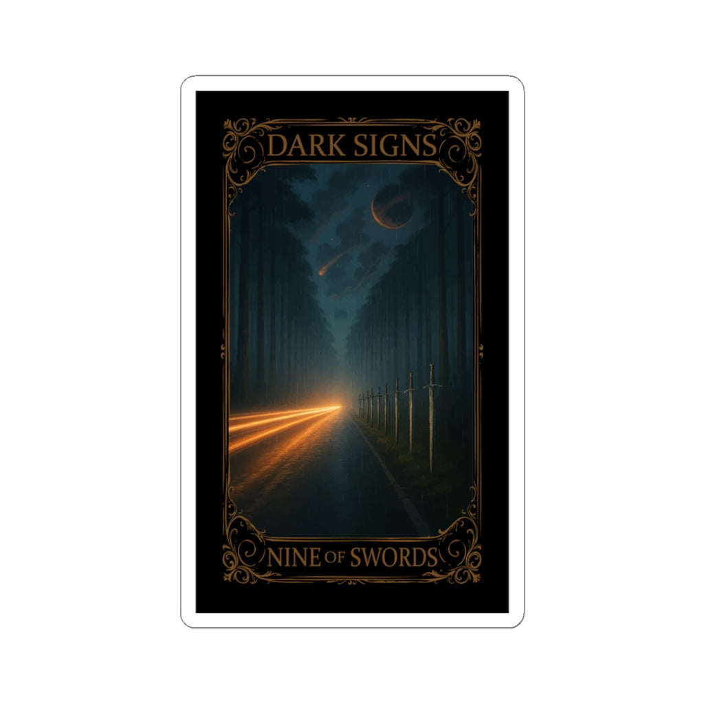 Nine of Swords Tarot- Mystical Kiss-Cut Stickers | Dark Signs Collection, Tarot Art, Home Decor, Gift for Tarot Fans, Witchy Aesthetic