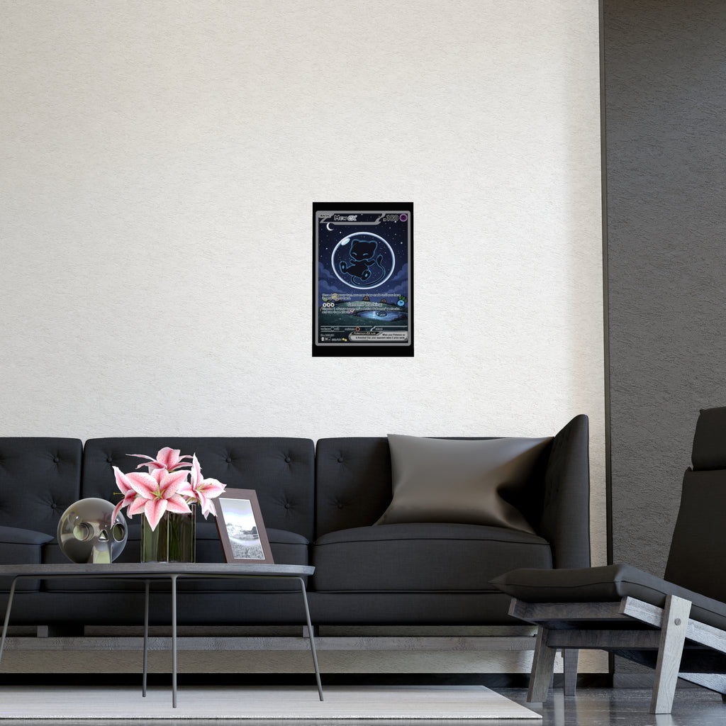 Dark Bubble Mew Matte Poster — Cute Cosmic Card Wall Art (Vertical/Horizontal)