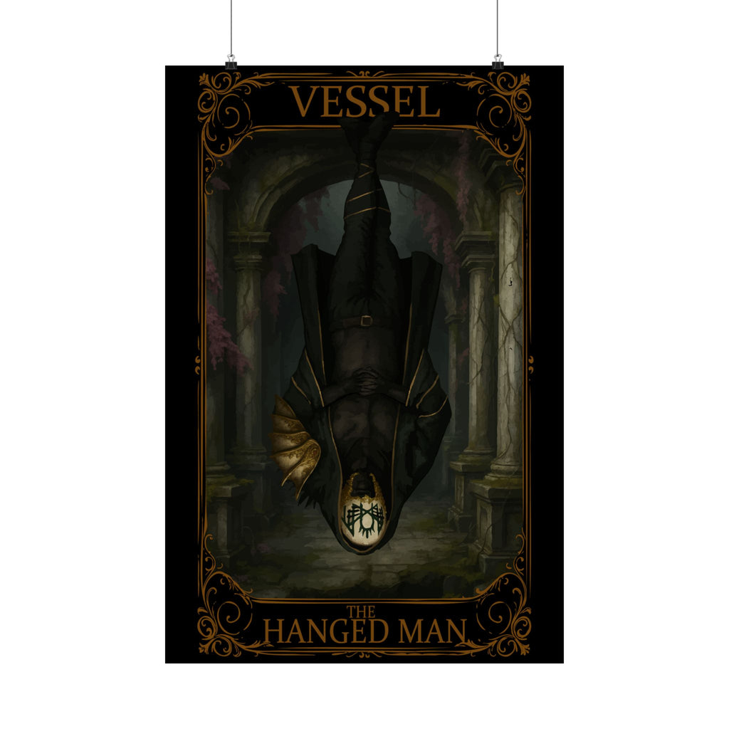 The Hanged Man Card, Mystical Satin Poster, Wall Art, Tarot Decor, Gothic Home Decor, Unique Gift, Fantasy Poster