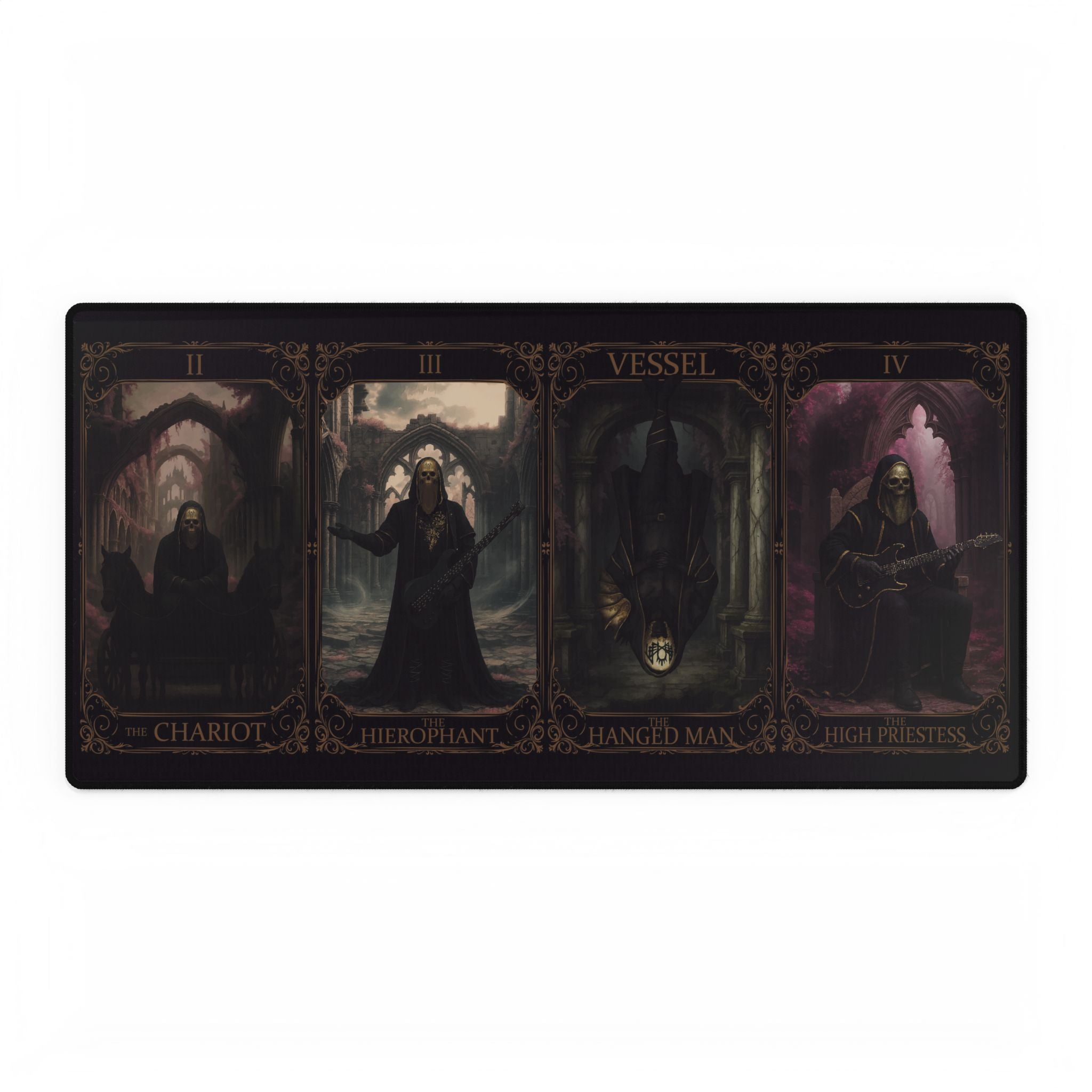 Tarot Card Gothic Desk Mat — Dark Occult Gaming & Workspace Mousepad