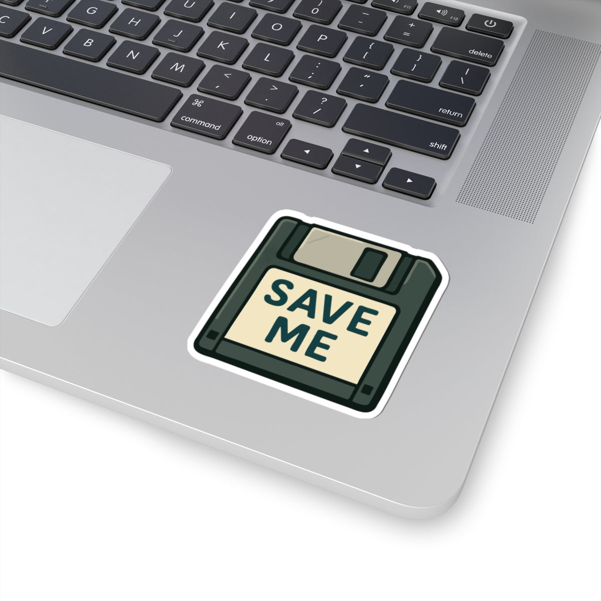 Floppy Disk "Save Me" Sticker — Retro Tech Kiss-Cut Vinyl Decal