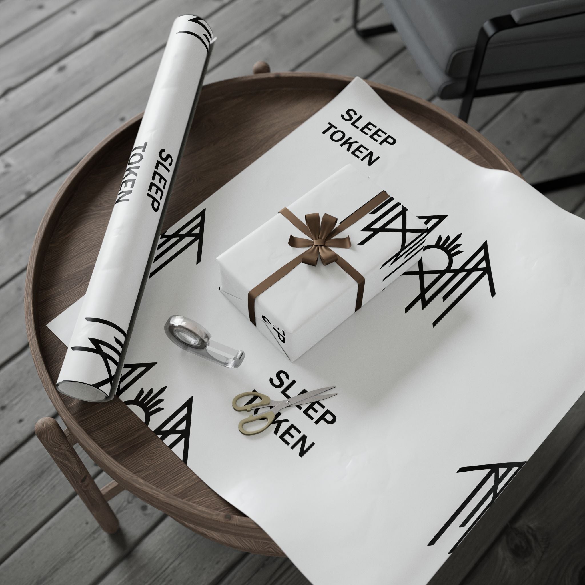 Minimal Black & White Wave Wrapping Paper Roll — Modern Abstract Gift Wrap