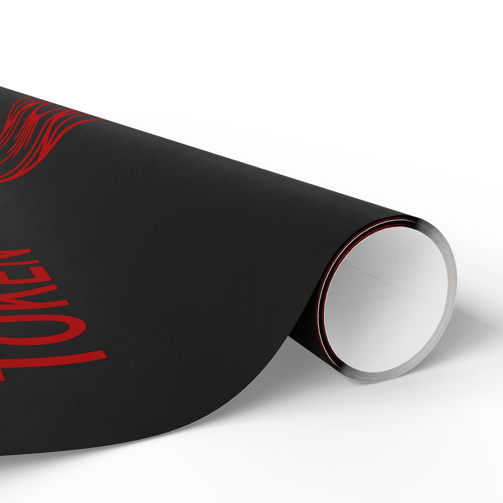 Black & Red Spider Pattern Wrapping Paper Roll — Gothic Gift Wrap for Halloween & Fans