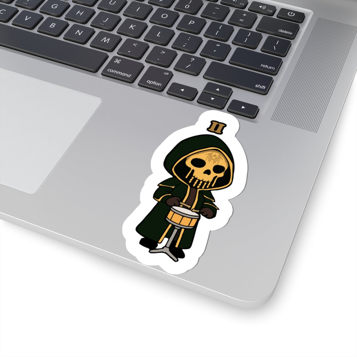 Chibi Drumming Kiss-Cut Stickers | Creepy Cute Decor, Halloween Fun, Laptop Stickers, Unique Gifts, Punk Aesthetic
