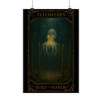 Nine Of Wands- Mystical Octopus Satin Poster, Ocean Art Print, Nautical Home Decor, Fantasy Wall Art, Gift for Art Lovers