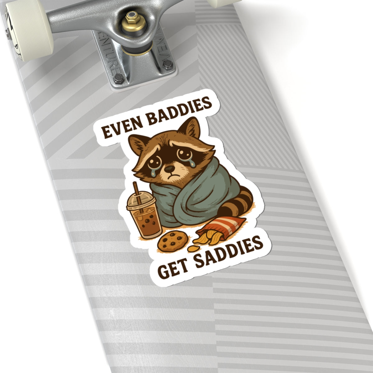Even Baddies get Saddies Kiss-Cut Stickers,Funny Decals, Laptop Stickers, Cute Animal Art