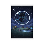 Dark Bubble Mew- Nighttime Mew Sticker — Cute Cosmic Cat in Bubble Vinyl Kiss-Cut Sticker