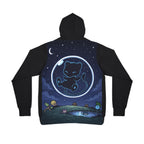 Dark Bubble Mew-Celestial Cat Athletic Hoodie — Cute Night Sky All-Over Print