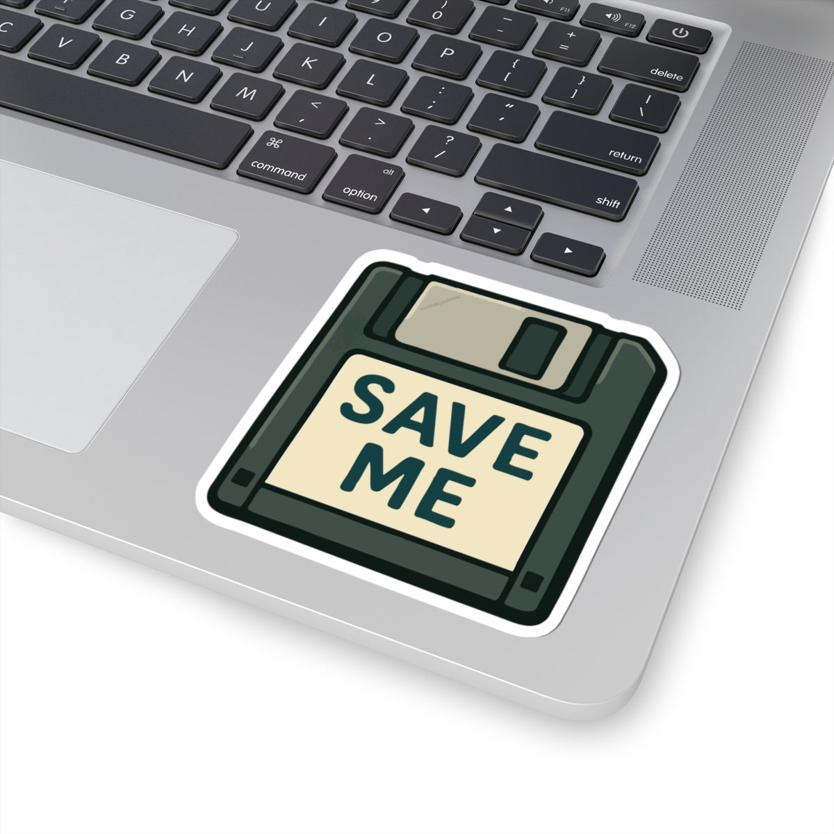 Floppy Disk "Save Me" Sticker — Retro Tech Kiss-Cut Vinyl Decal
