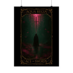 Ace of Swords Tarot- Mystical Satin Poster - Ace of Swords Art Print, Dark Wall Decor, Tarot-Inspired Home Decor, Spiritual Aesthetic, Gothic Wall Art