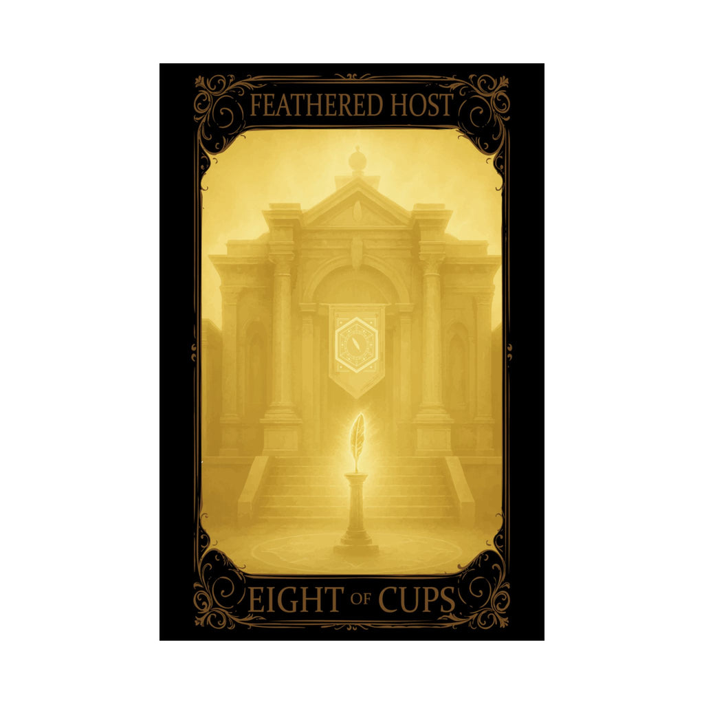 Elegant Tarot Card Print - Feathered Host Eight of Cups, Wall Art, Home Decor, Spiritual Gift, Mystic Decoration, Gallery Wall