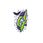Goosebumps Halloween Slime Letter 'G' Kiss-Cut Sticker — Gothic Bat & Spiderweb Decal