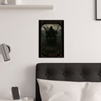 The Emperor Tarot, Mystical Satin Poster Art, Wall Decor, Fantasy Artwork, Gift for Fans, Gothic Decor, Home Aesthetic