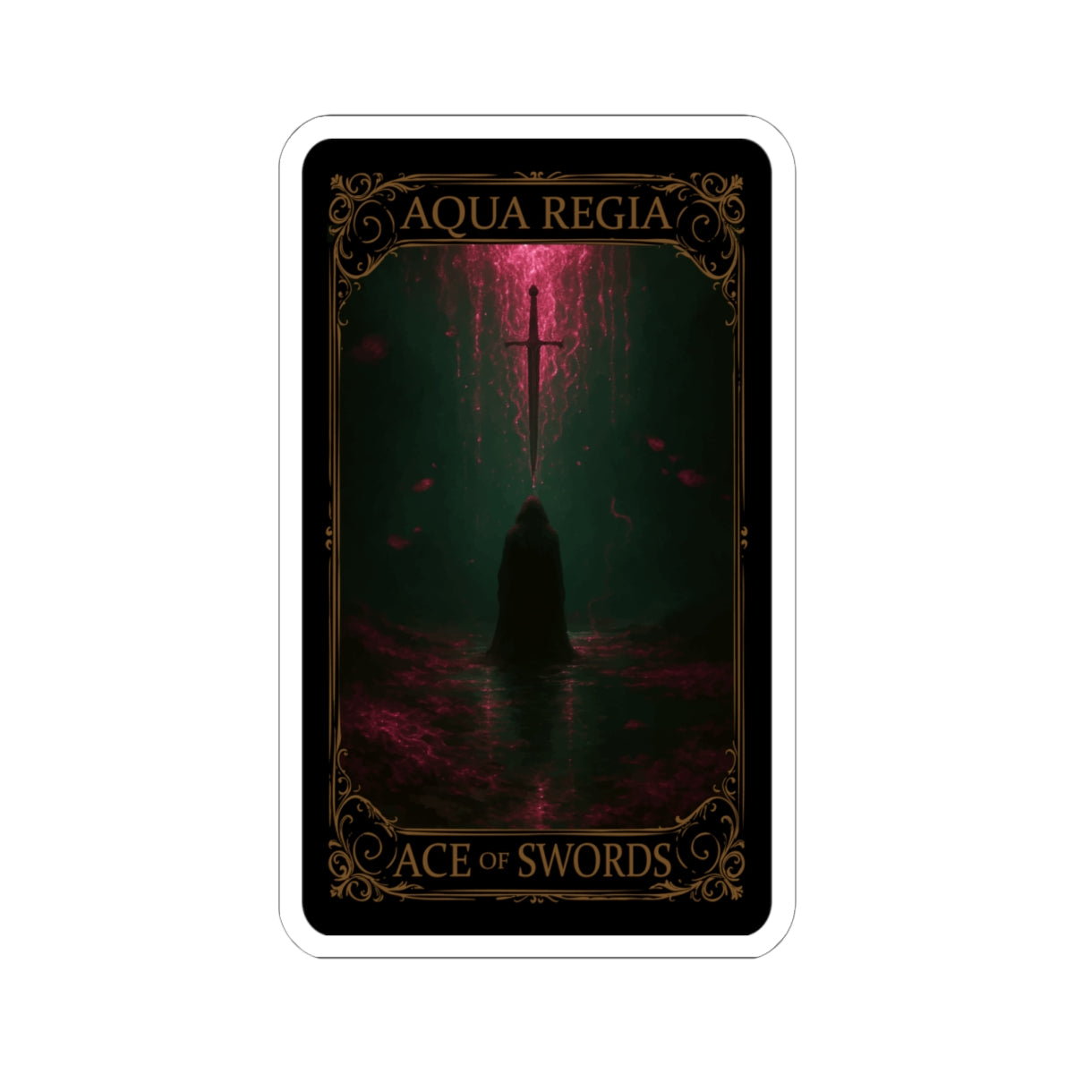 Ace of Swords Tarot- Mystical Kiss-Cut Stickers | Ace of Swords, Tarot Art, Witchy Decor, Laptop Stickers, Spiritual Gifts, Unique Artwork