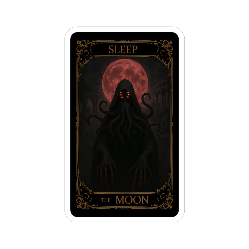 The Moon Tarot Kiss-Cut Stickers, Gothic Decor, Planner Stickers, Witchy Aesthetic, Dark Art, Spooky Gifts