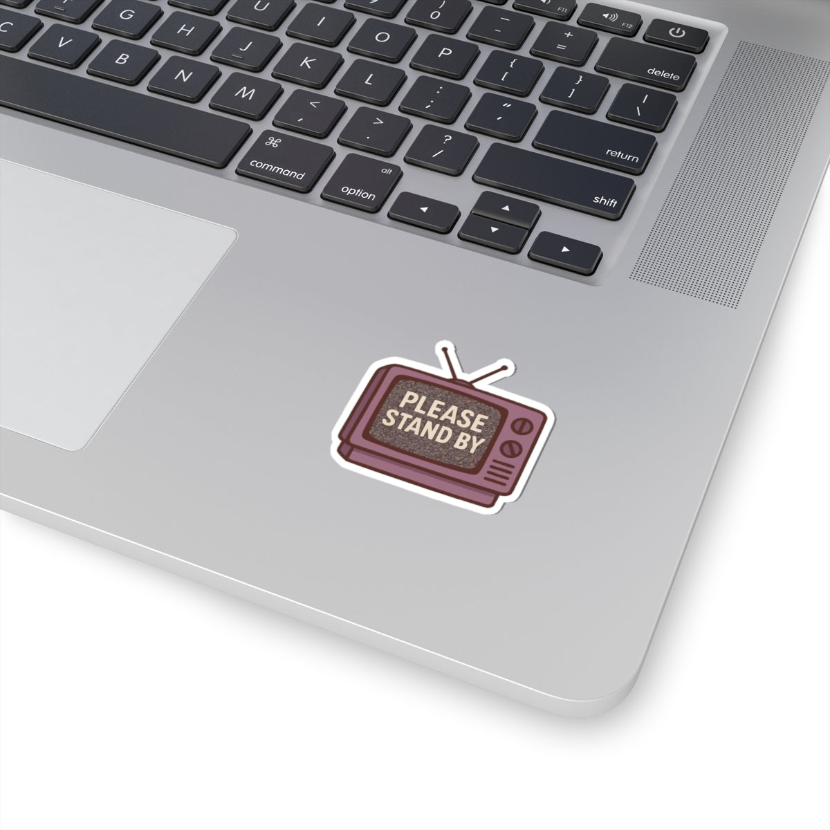 90's Retro TV Sticker — "Please Stand By" Vintage Aesthetic Laptop Decal