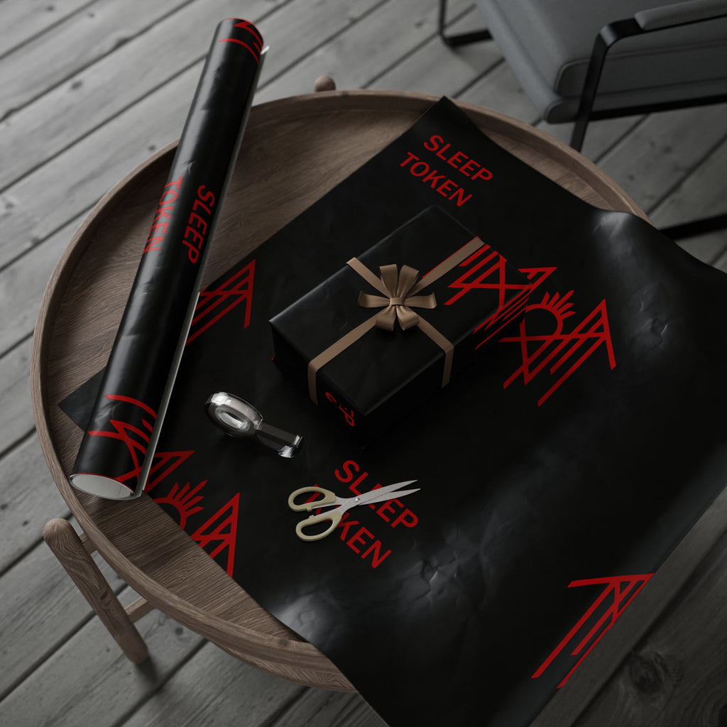 Black & Red Spider Pattern Wrapping Paper Roll — Gothic Gift Wrap for Halloween & Fans
