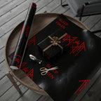 Black & Red Spider Pattern Wrapping Paper Roll — Gothic Gift Wrap for Halloween & Fans