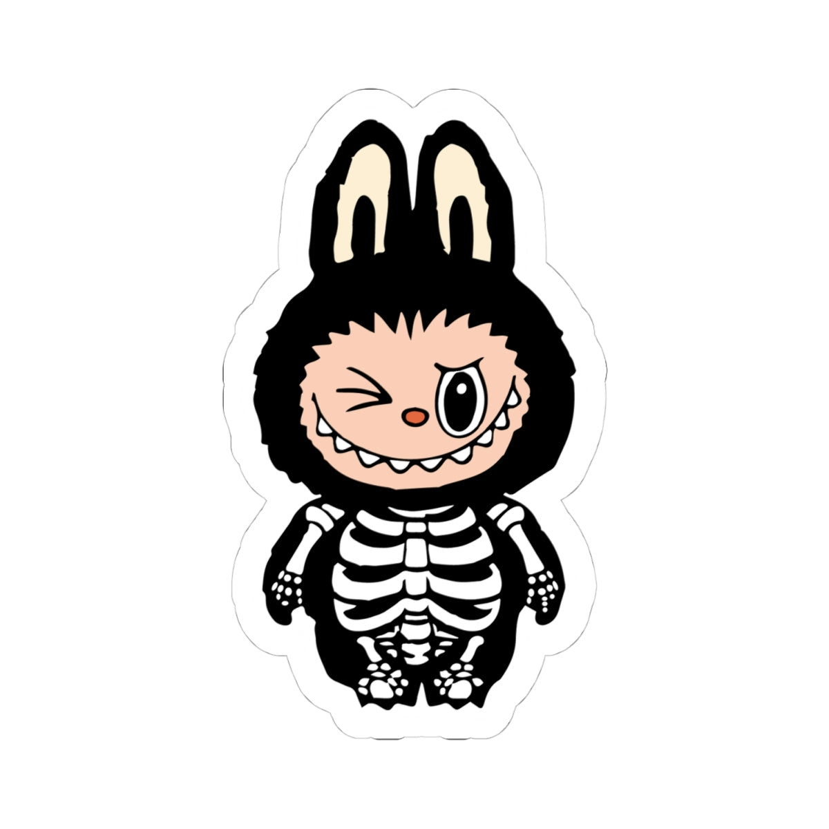 Skeleton Labubu Kiss-Cut Stickers, Perfect for Laptops, Water Bottles, Halloween Decor, Cute Gifts, Kids' Crafts