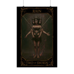 Two of Swords Tarot- Gothic Themed Satin Posters, Wall Art Decor, Home Aesthetic, Unique Gifts, Tarot Inspired Decor, Mystical Wall Hanging