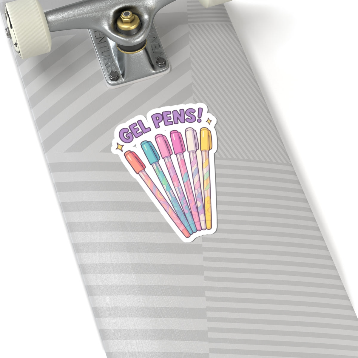 90's Gel Pens Kiss-Cut Sticker — Cute Pastel Stationery Decal for Laptops, Notebooks & Planners