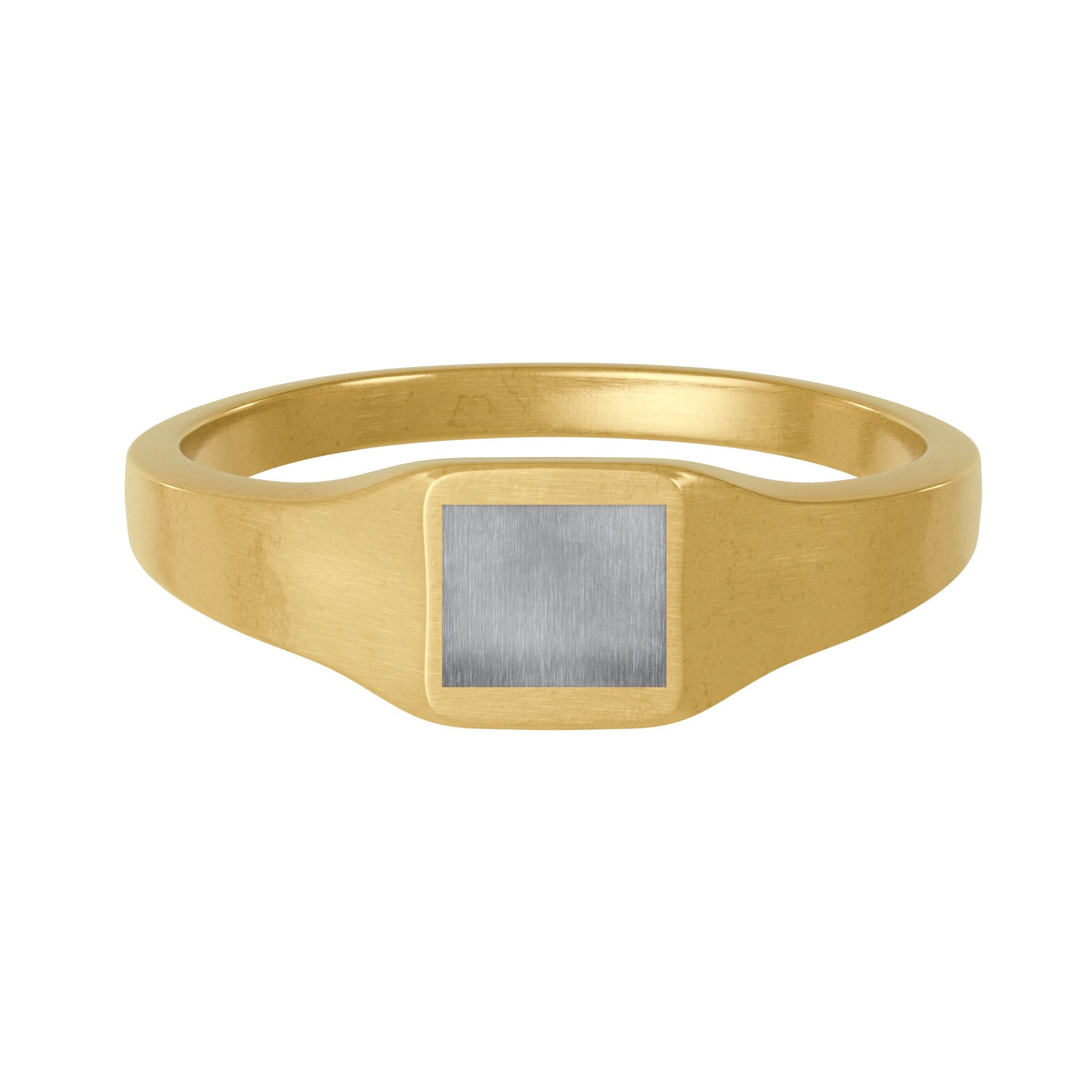 Gold Stainless Steel Square Signet Ring — Sleep