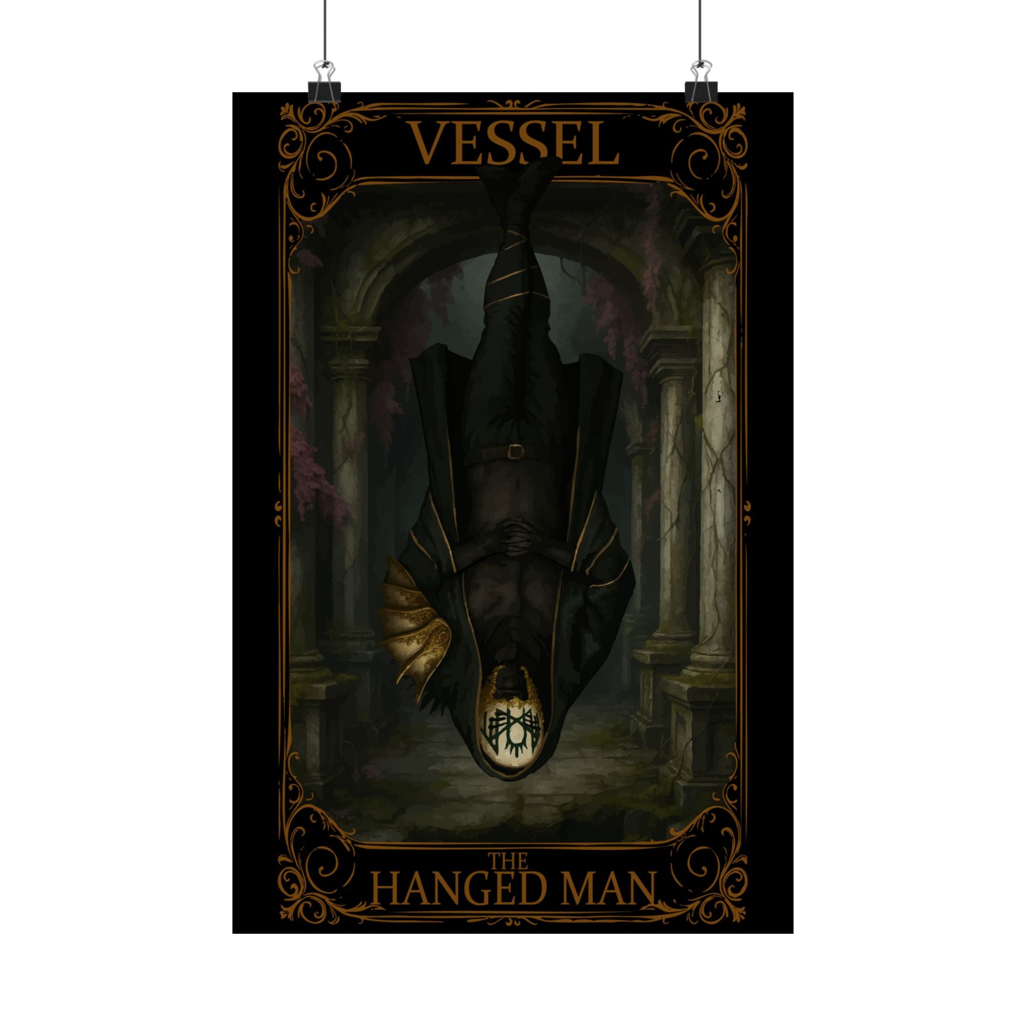 The Hanged Man Card, Mystical Satin Poster, Wall Art, Tarot Decor, Gothic Home Decor, Unique Gift, Fantasy Poster