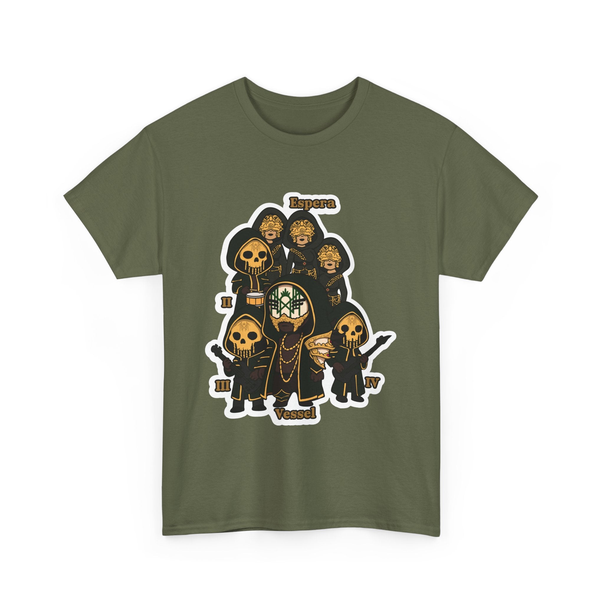 CHibi Band -Chic Unisex Heavy Cotton Tee - Edgy Graphic Design, Gifts, Halloween, Festivals, and Everyday Style