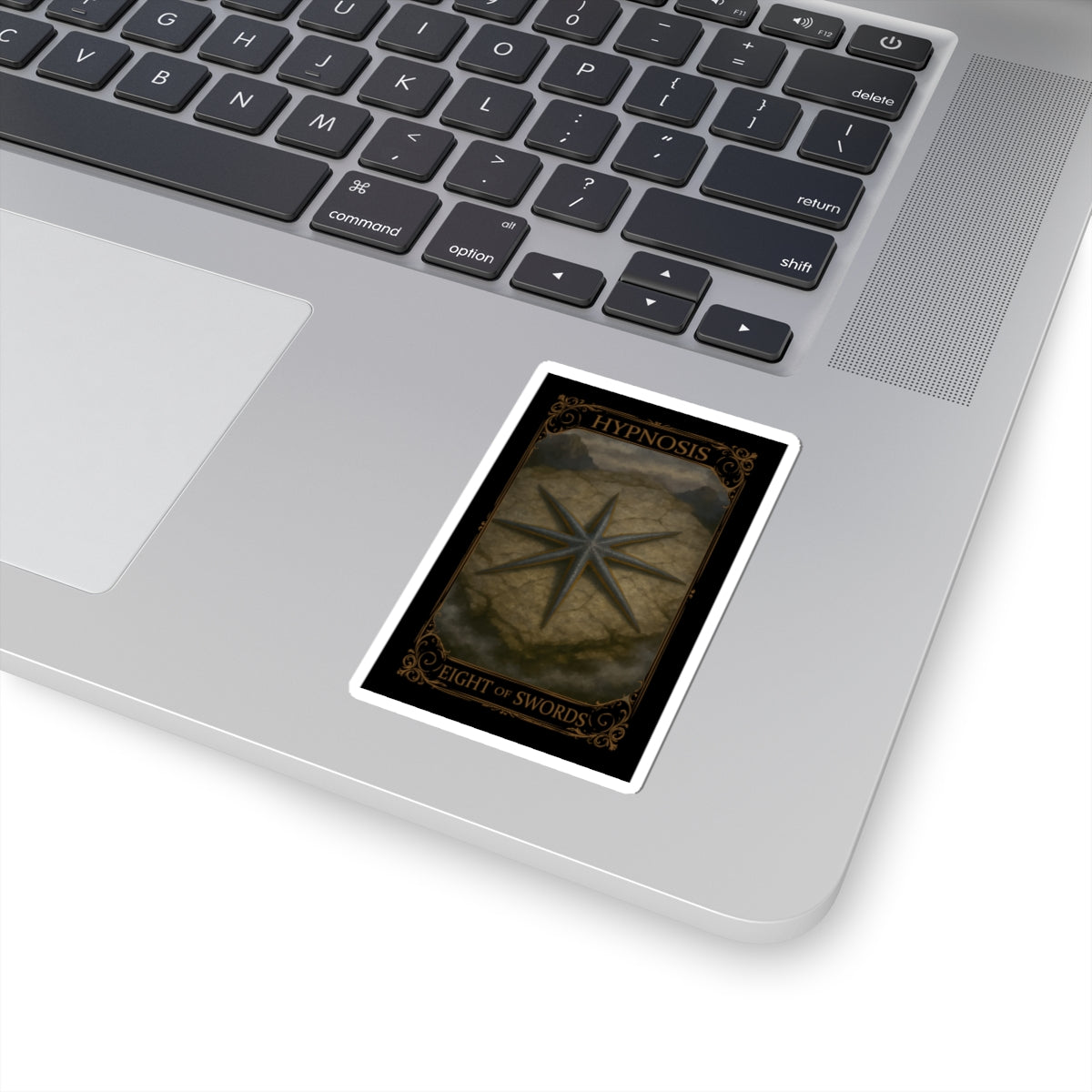 Eight of Swords Tarot- Mystical Tarot Stickers, Hypnosis Eight of Swords Art, Esoteric Decoration, Spiritual Gifts, Laptop Decor, Witchy Aesthetic