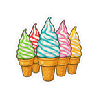 90's Colorful Soft Serve Ice Cream Sticker Pack — Cute Kiss-Cut Vinyl Decal