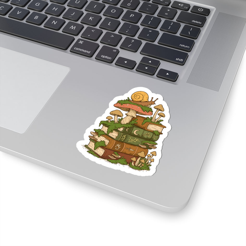 Whimsical Bookish Kiss-Cut Stickers, Mushroom Art, Snail Sticker, Nature Lover Gift, Cute Decor, Eco-Friendly Stationery