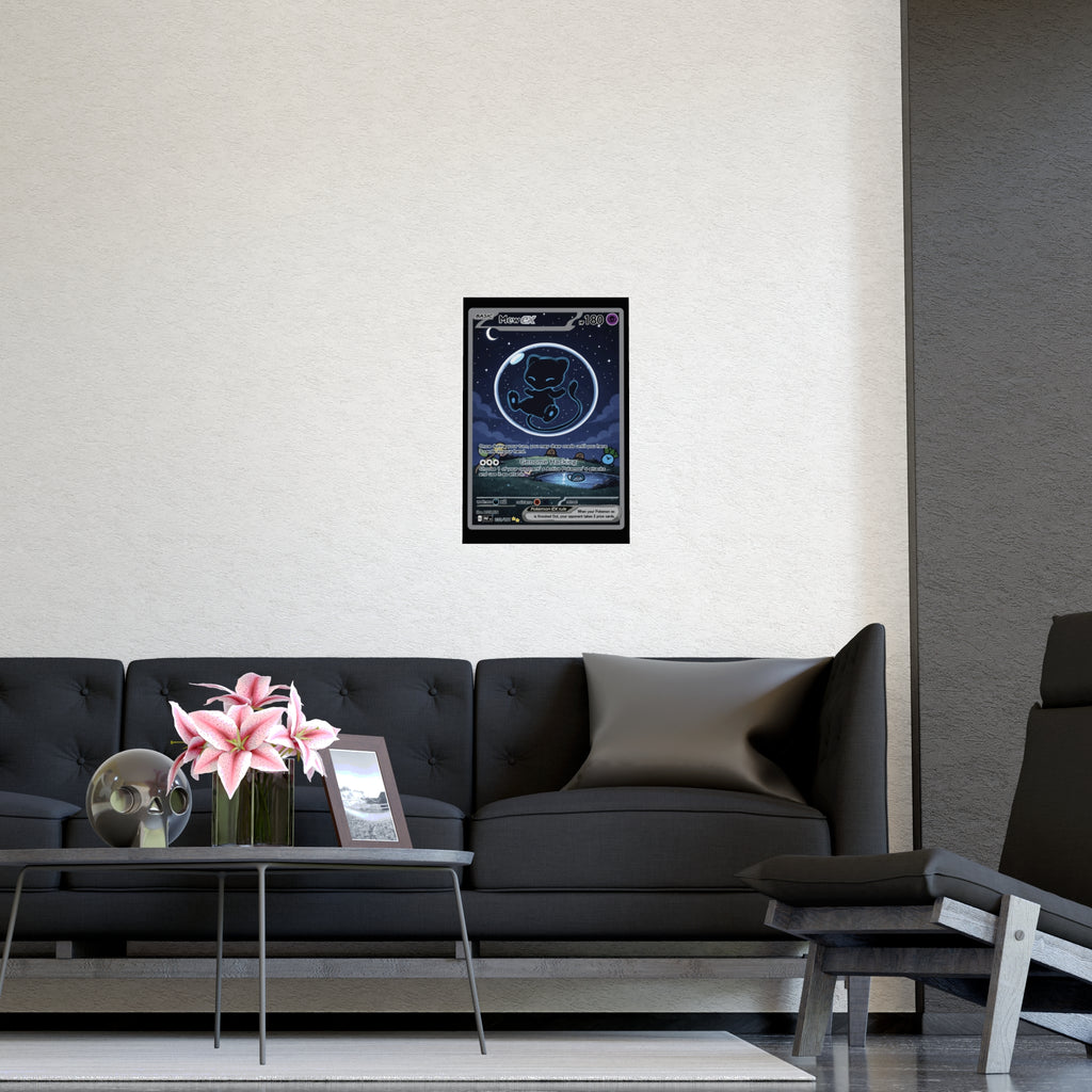 Dark Bubble Mew Matte Poster — Cute Cosmic Card Wall Art (Vertical/Horizontal)