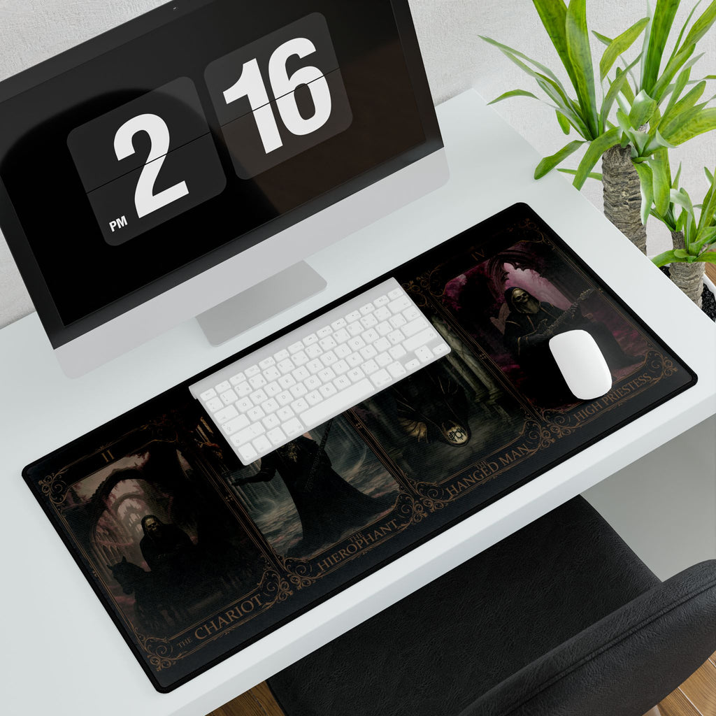 Tarot Card Gothic Desk Mat — Dark Occult Gaming & Workspace Mousepad