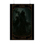 The Devil Tarot- Fantasy Satin Poster, Wall Art, Gothic Decor, Satan Themed Print, Home Aesthetic, Perfect for Halloween