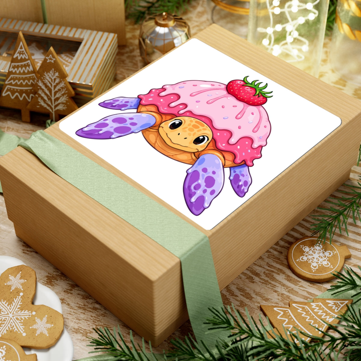 Cute Strawberry Shell Turtle Sticker