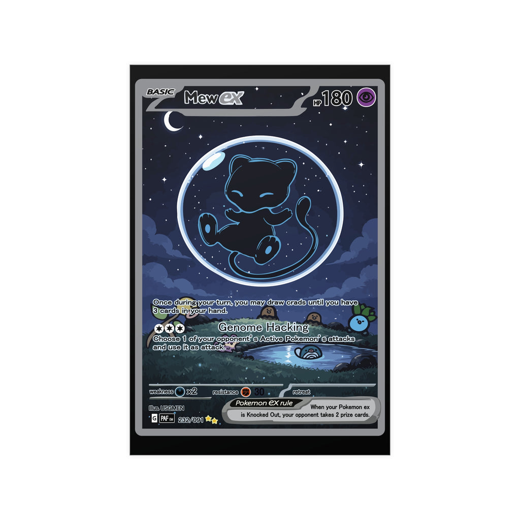 Dark Bubble Mew Matte Poster — Cute Cosmic Card Wall Art (Vertical/Horizontal)