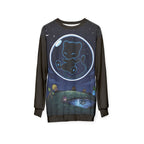Dark Bubble Mew- Cosmic Cat Night Sweatshirt — Cute Celestial Graphic Crewneck