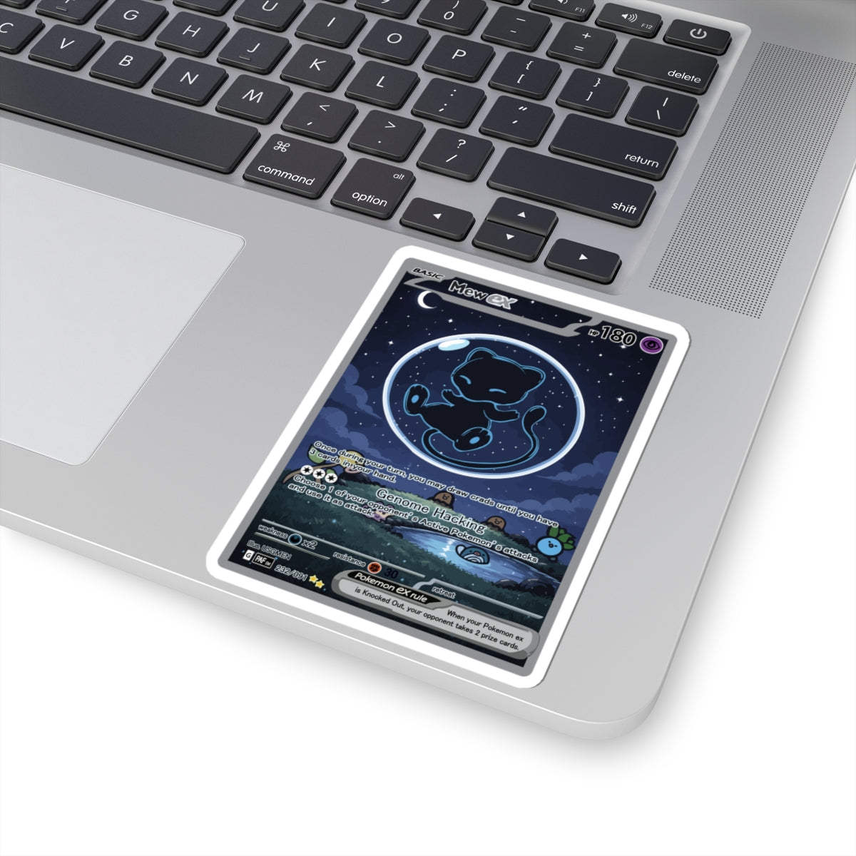 Dark Bubble Mew Card Sticker — Night Sky Kiss-Cut Sticker